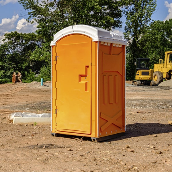 how often are the portable restrooms cleaned and serviced during a rental period in Fox